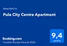 Booking.com Traveller Review Awards 2026 — Pula City Centre Apartment